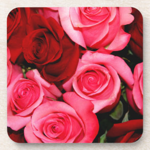 Porta-copo Rosas, rosa e vermelho