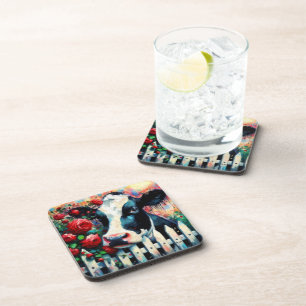 Porta-copo Rosas vermelhas de vedação de galinha Holstein
