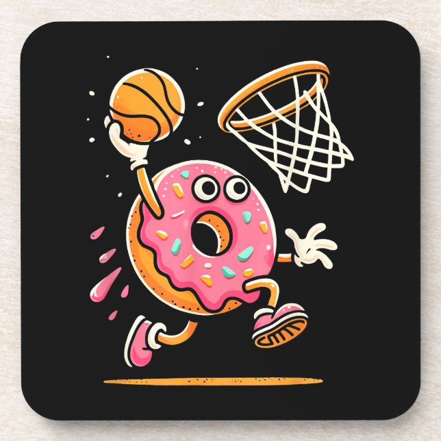 Porta-copo Rosquinha Engraçada, Comida de basquetebol, Dunbal (Frente)