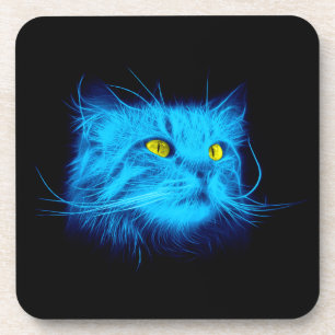 Porta-copo Rosto de Gato Azul