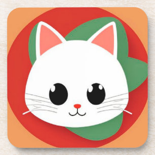 Porta-copo Rosto de Gato de Desenho Animado Fofo com Design G
