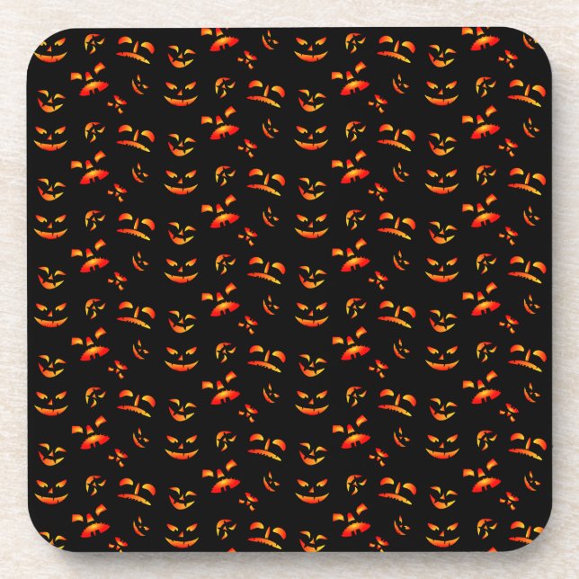 Porta-copo Rostos de Jack-O-Lantern de Halloween (Frente)