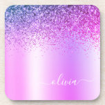 Porta-copo Roteiro Roxo Monograma Glitter Sparkle<br><div class="desc">Folha fina Roxa Folha Metálica Brilhante Metálica Brilhante Bruta Monograma Nome Portas copos de Papel. Isso faz a formatura perfeita,  aniversário,  casamento,  chá de panela,  aniversário,  chá de fraldas ou presente de festa de solteira para alguém que ama luxo de vidro e estilos quíticos.</div>