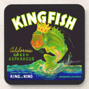 Porta-copo Rótulo da caixa espargos Kingfish 1930