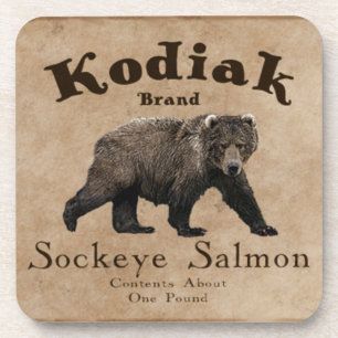 Porta-copo Rótulo de Salmão Vintage Kodiak