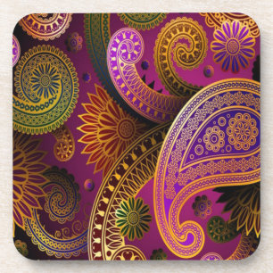 Porta-copo Roxo de Paisley