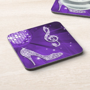 Porta-copo Roxo Espelhado/ Lilás Nota Musical & Salto Agulha