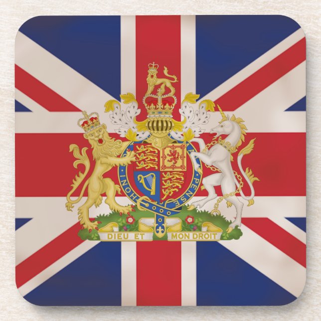Porta-copo Royal Crest no Union Jack. (Frente)