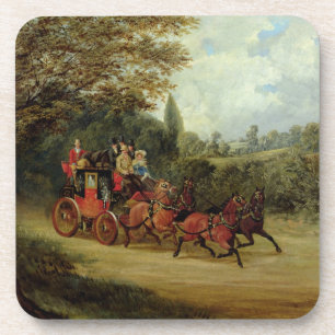 Porta-copo Royal Mail treina com passageiros (óleo no canva