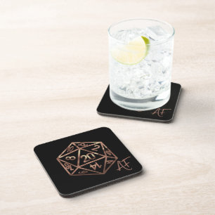 Porta-copo RPG Crit AF   Copper Fantasy Tabletop Gamer Dice