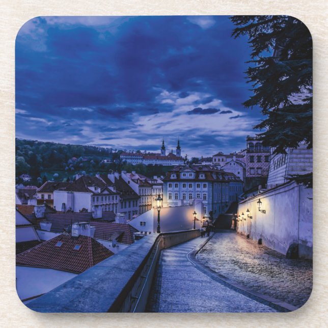 Porta-copo Rua da noite em Praga (Frente)