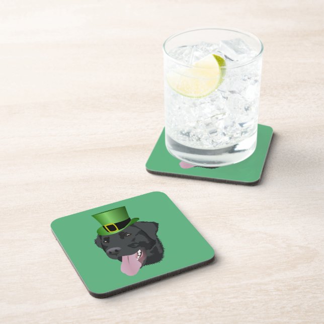 Porta-copo Rua do dia de Patrick, Labrador Negro (Lado Direito)