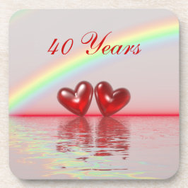 Porta-copo Ruby Hearts do 40º aniversário