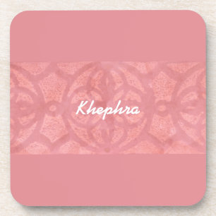 Porta-copo Ruddy Pink Batik Name Monogrammed