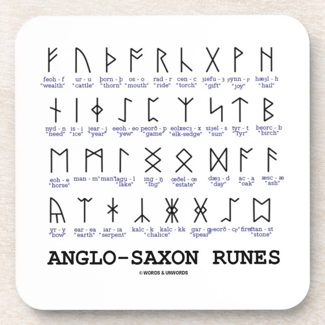 Porta-copo Runes anglo-saxões (criptografia da linguística) (Frente)