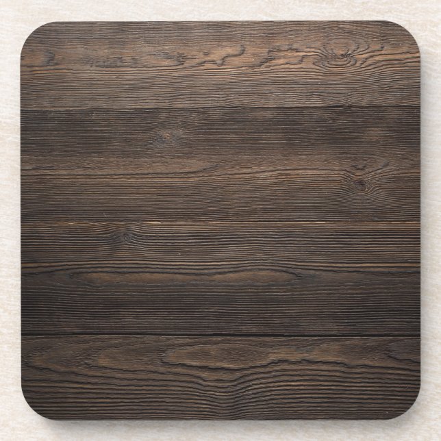 Porta-copo Rustic Dark brown WOOD LOOK texture (Frente)