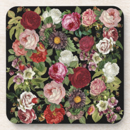 Porta-copo Rustic Red Pink Floral Greenery Black