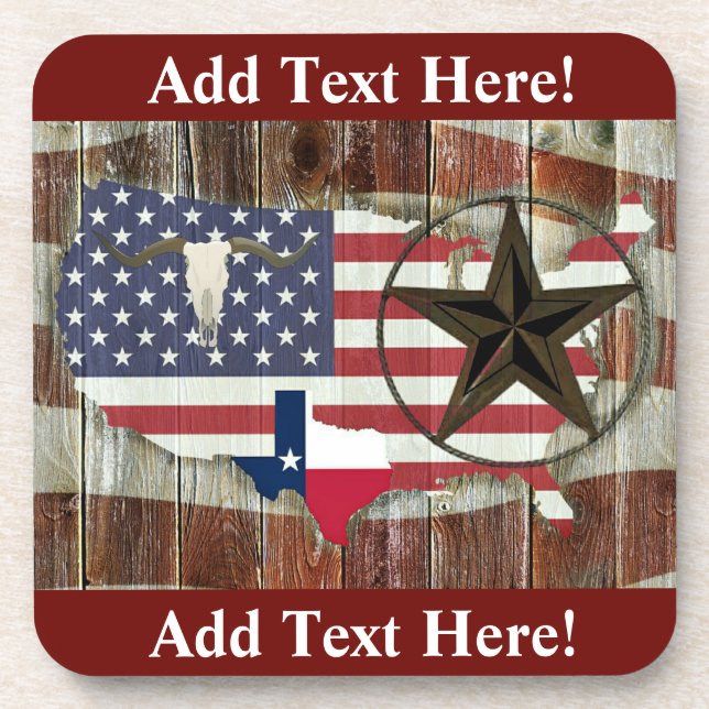 Porta-copo Rustic Texas Lone Star Texas Long Horn Bepra Co (Frente)