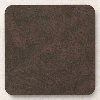Porta-copo Rustic Western Ranch Tooling Leather-look III