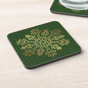 Porta-copo Sage Verde e Floco de Neve Dourado