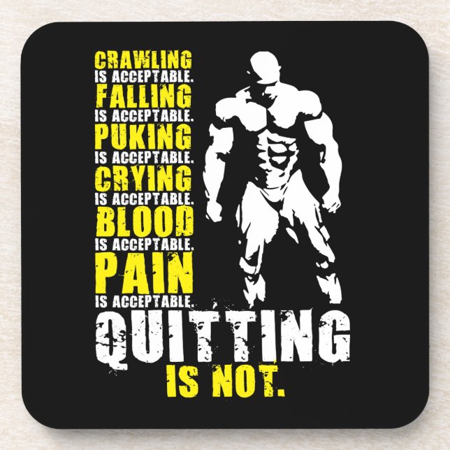 Porta-copo Sair Não É Aceitável - Motivação do Workout (Frente)