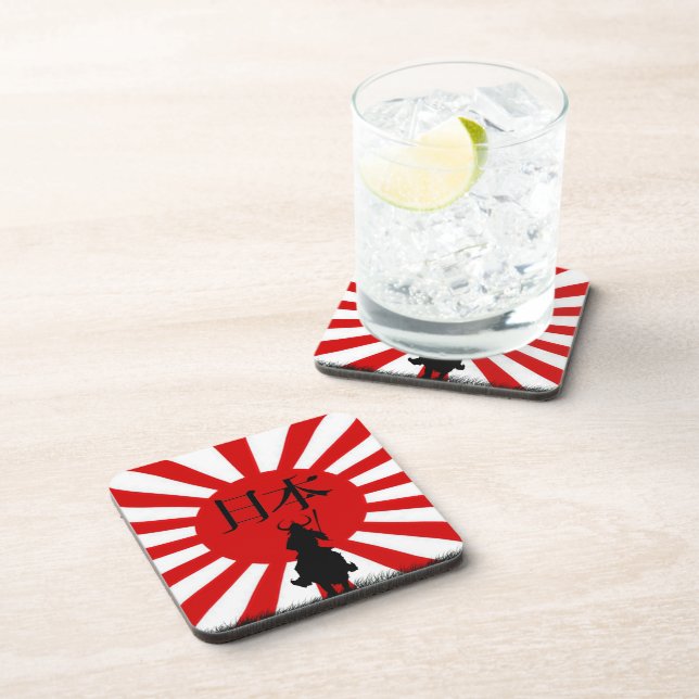 Porta-copo Samurai Japonês e Bandeira das Coasters Bebidas do (Lado Direito)