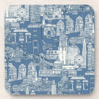 Porta-copo San Francisco toile de denim cobalto