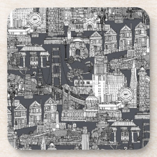 Porta-copo San Francisco toile preto cinza ferro