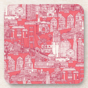 Porta-copo San Francisco toile viva magenta rosa rosa-pink