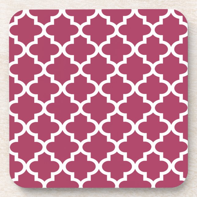 Porta-copo Sangria Red Azulejo do Marrocos Trellis Pattern (Frente)