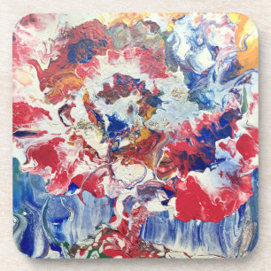 Porta-copo Sangue abstrato vermelho-branco-amarelo-árvore flo