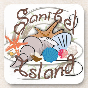 Porta-copo Sanibel Island Florida seashell design