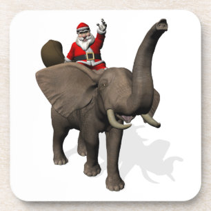 Porta-copo Santa Claus Andando Em Elefante