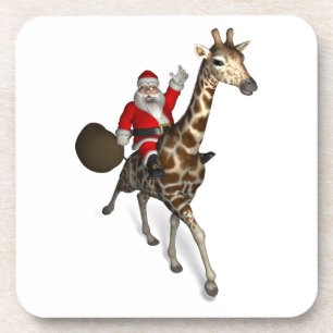 Porta-copo Santa Claus Andando Uma Girafa
