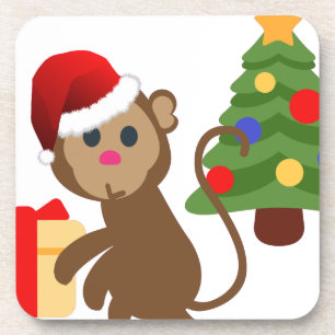 Porta-copo santa claus monkey emoji