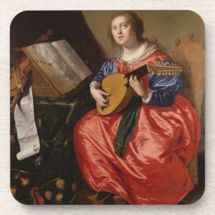 Porta-copo Santo Cecilia (óleo em canvas)