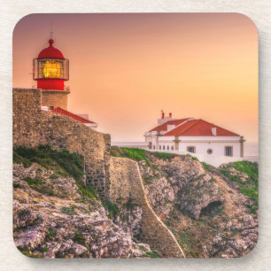 Porta-copo Sao Vicente de Cabo no por do sol o Algarve,