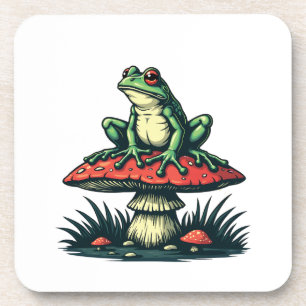 Porta-copo Sapo sobre Mushroom Cottagecore Forest Magic Fungi