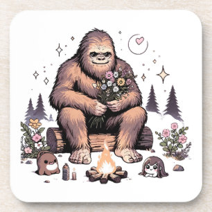 Porta-copo Sasquatch Segurando Flores