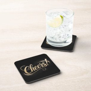 Porta-copo Saudação de Celebração de Luxo: Script Elegante Do