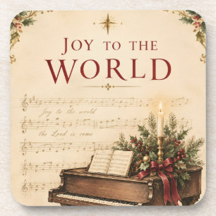 Porta-copo Saudação de Natal Vintage, estilo Música Clássica
