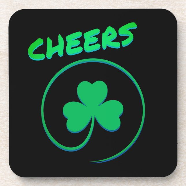 Porta-copo "Saúde à Irlanda", Rua irlandesa de Clover Shamroc (Frente)