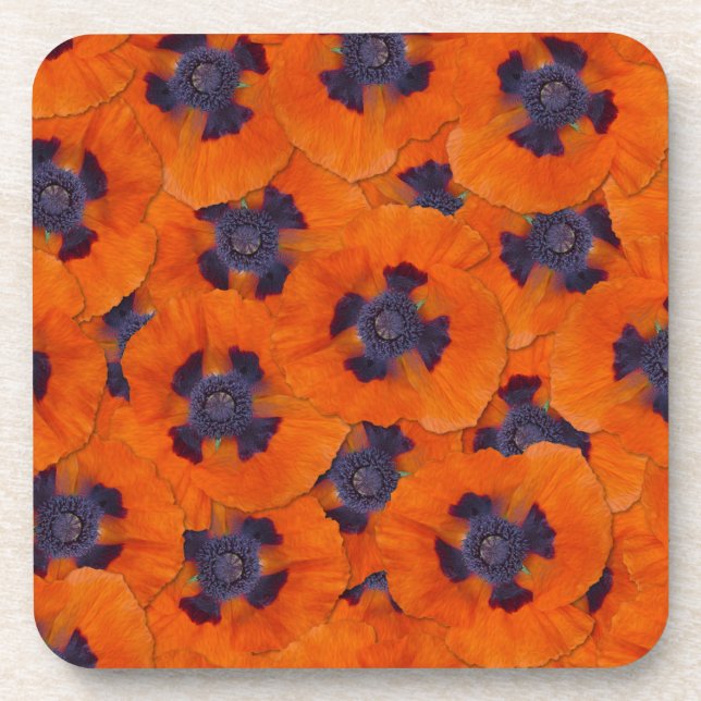 Porta-copo Scarlet Orange Poppy Sem Costura (Frente)