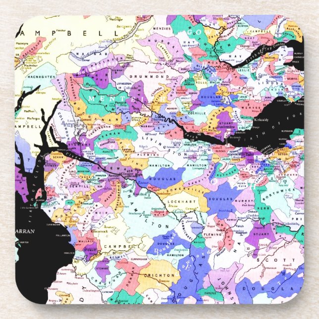 Porta-copo Scotland Map Scottish Clans Photo (Frente)