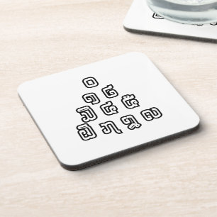 Porta-copo Script de Língua Laociana da Pirâmide de Números d