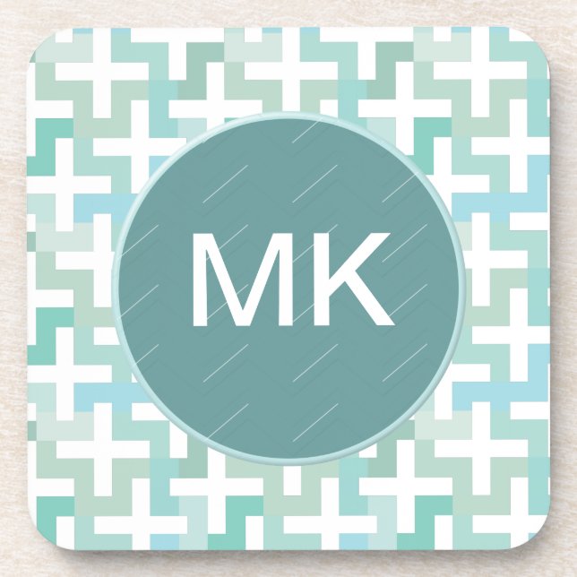 Porta-copo Seafoam Green Geométrico (Frente)