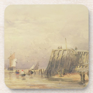 Porta-copo Seascape com barcas da navigação e figuras vadea