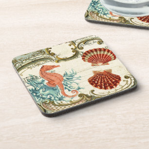 Porta-copo seashell seacavalo francês moderno e florescente