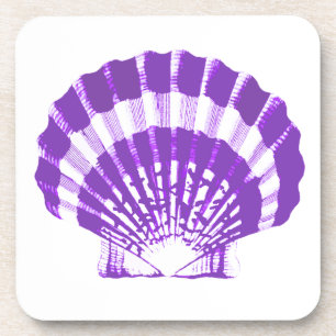 Porta-copo Seashell - violeta e branco
