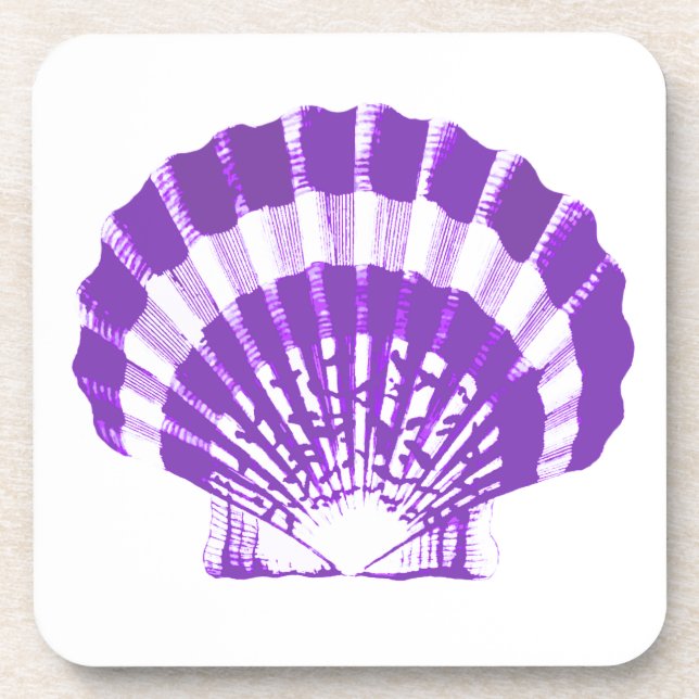 Porta-copo Seashell - violeta e branco (Frente)